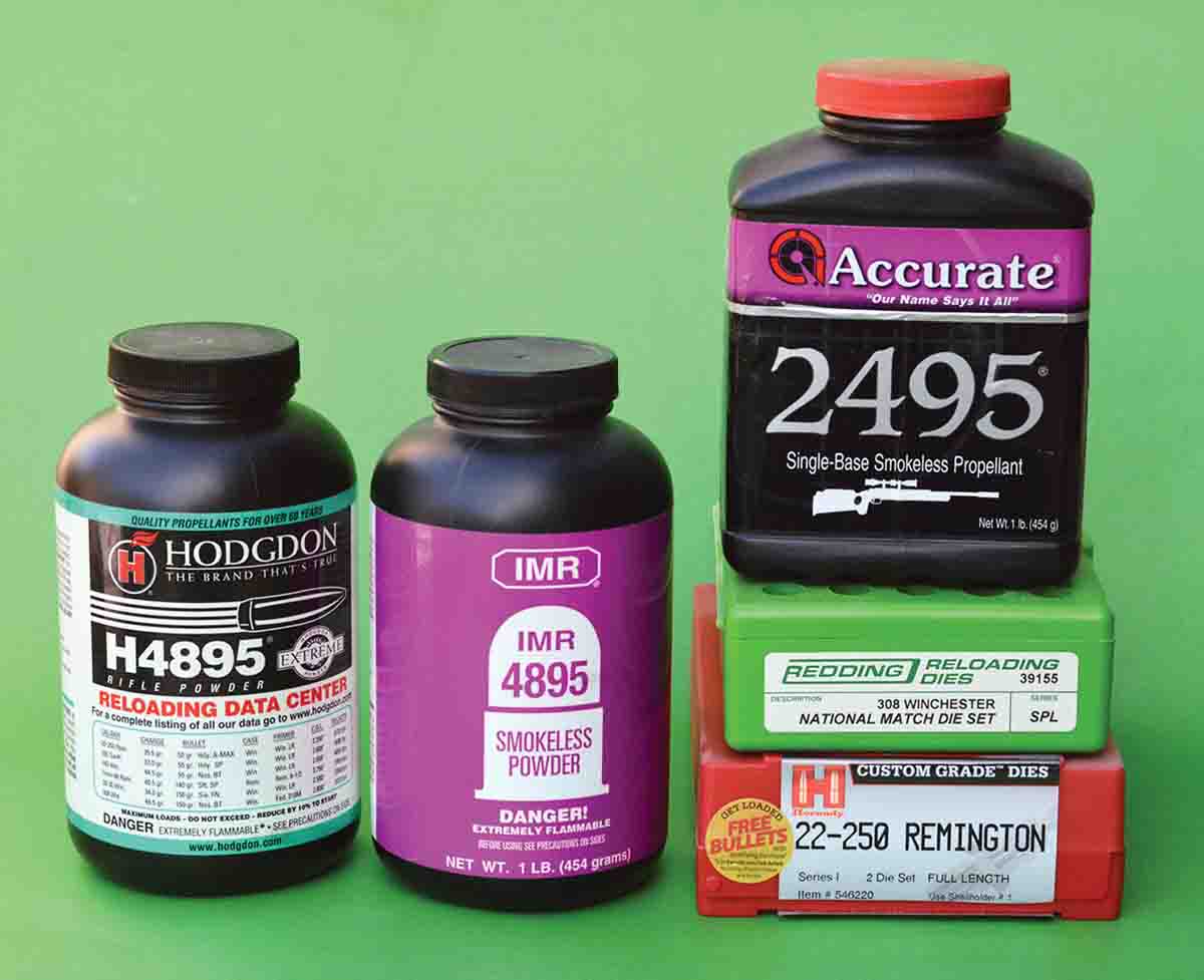 Hodgdon H-4895, IMR-4895 and Accurate 2495 powders are extruded and share very similar burn rates. However, Hodgdon is generally considered the fastest burning, while A-2495 is the slowest.